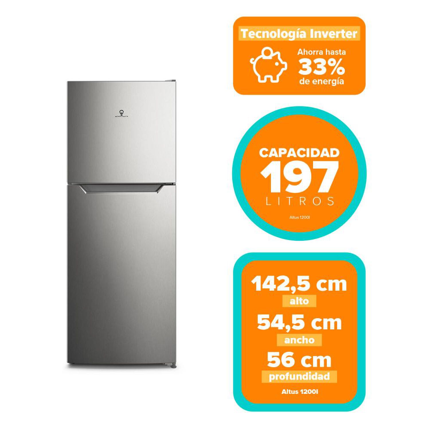 Refrigerador Top Freezer Mademsa Altus 1200i / No Frost / 197 Litros / C image number 7.0